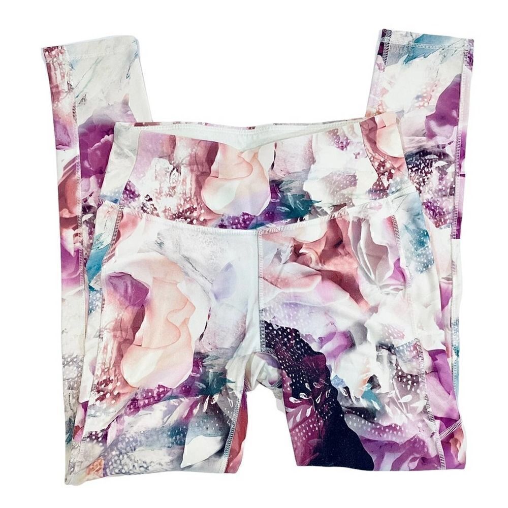 Calia White Pink Abstract Print Leggings Small
